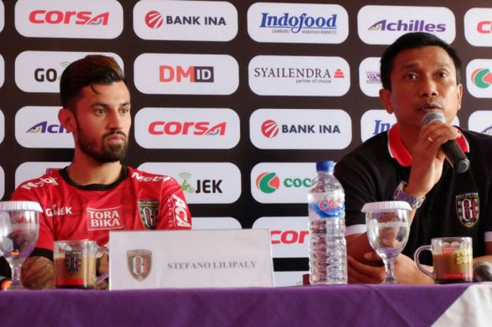 Stefano Lilipaly bersama Pelatih Bali United Widodo Cahyono Putro