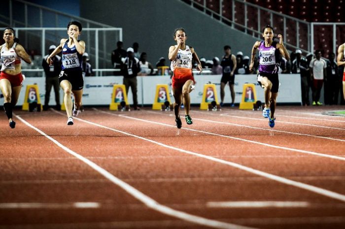  Para atlet lari dari kawasan Asia turun pada test event cabang olahraga atletik untuk Asian Games 2