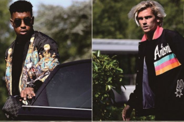 Antoine Griezmann (kanan) dan Presnel Kimpembe (kiri)