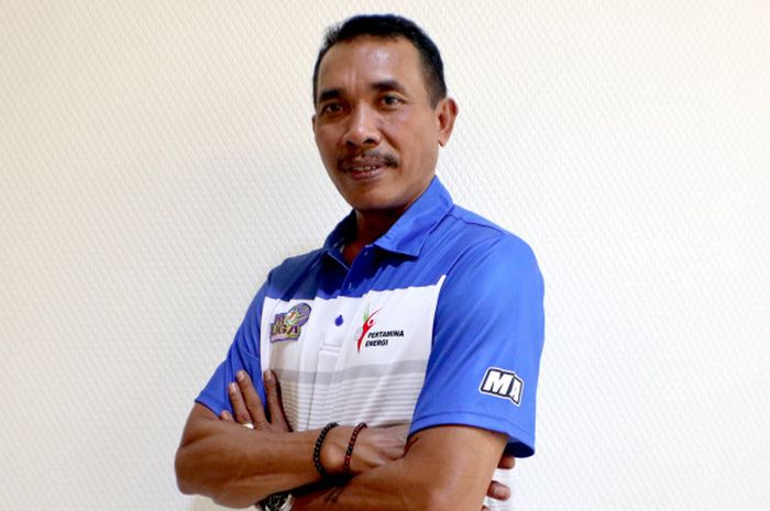 Pelatih tim bola voli putri Jakarta Pertamina Energi, Muhammad Ansori.