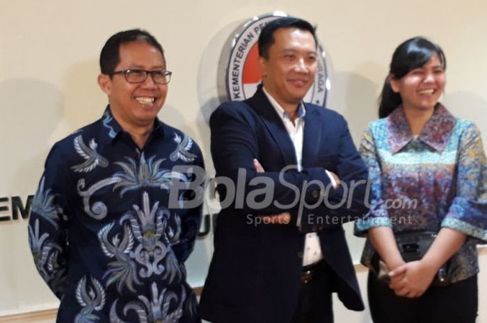 PSSI melakukan pertemuan dengan Menpora Imam Nahrawi di Kemenpora, Senayan, Jakarta Pusat, Rabu (21/2/2018)