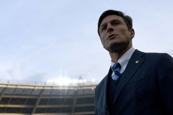 Wakil Presiden Inter Milan, Javier Zanetti, terlihat sebelum pertandingan Serie A antara Inter dan Torino di Stadion Olimpico di Torino, Turin, Italia, pada 18 Maret 2017.