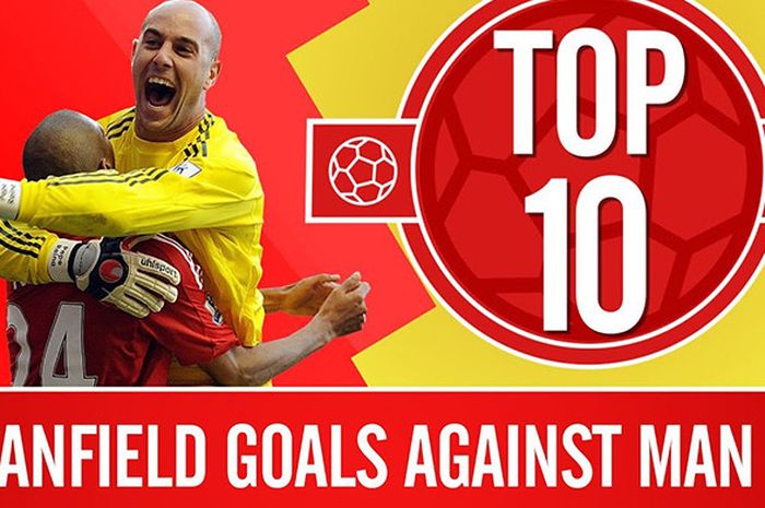 10 Gol Liverpool Paling Greget ke Gawang Manchester United di Anfield