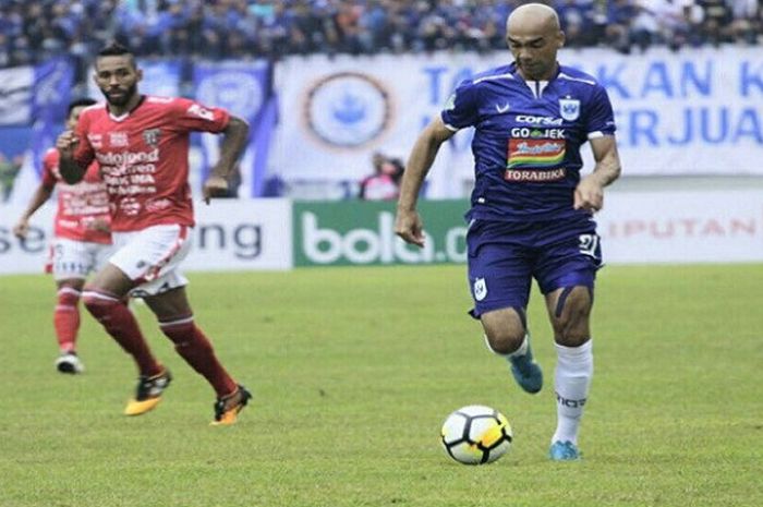 Bruno Silva saat berlaga menghadapi Bali United