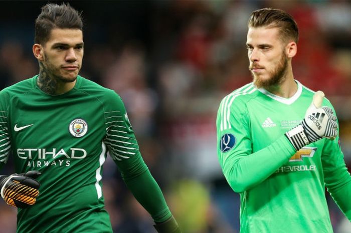 Kiper Manchester City, Ederson, akan berduel dengan kiper Manchester United, David de Ga, pada Minggu, 11 Desember 2017