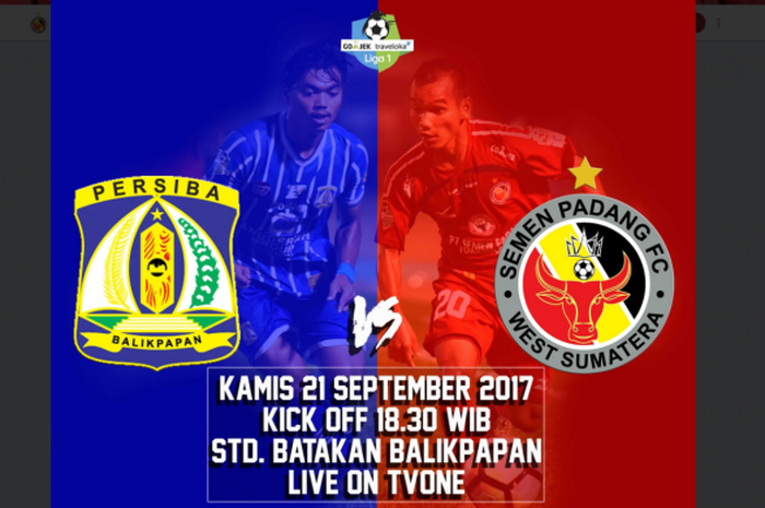 ilustrasi laga Persiba Balikpapan Vs Semen Padang FC