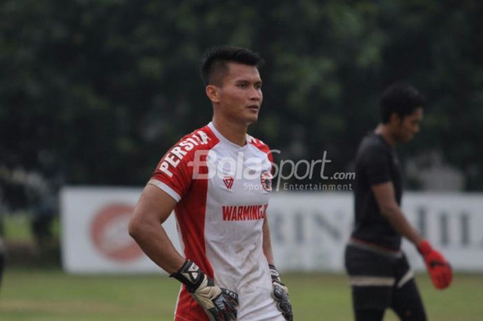 Shahar Ginanjar saat gabung latihan Persija Jakarta di Lapangan Sutasoma, Jakarta Timur, Senin (23/7/2018).