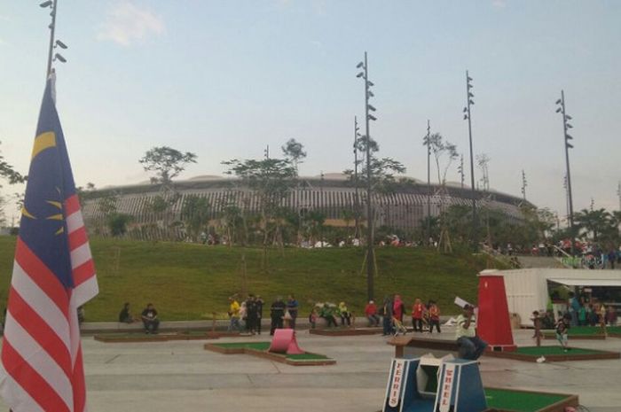 Suasana Stadion Bukit Jalil, Kuala Lumpur, Malaysia menjelang opening ceremony SEA Games 2017 (19/8/2017).