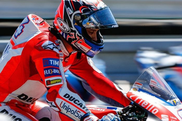 Andrea Dovizioso saat babak kualifikasi GP Rep. Ceska, Sabtu (5/8/2017).