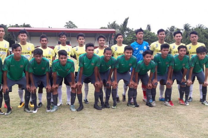 Timnas U-16 Indonesia beruji coba melawan Bina Sentra Cirebon di Lapangan Atang Soetrisna, Cijantung, Jakarta Timur, Kamis (25/1/2018).