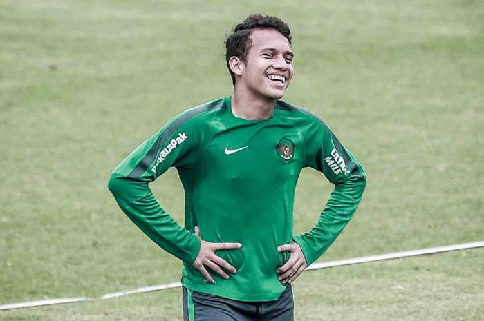 Egy Maulana Vikri saat menjalani pemusatan latihan timnas U-23 Indonesia di lapangan ABC Senayan, Jakarta.