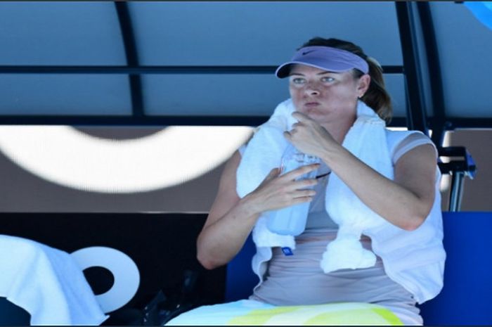 Maria Sharapova saat menjalani pertandingan babak kedua Australian Open 2018, Kamis (18/1/2018).