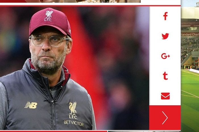  Pelatih Liverpool FC, Juergen Klopp. 