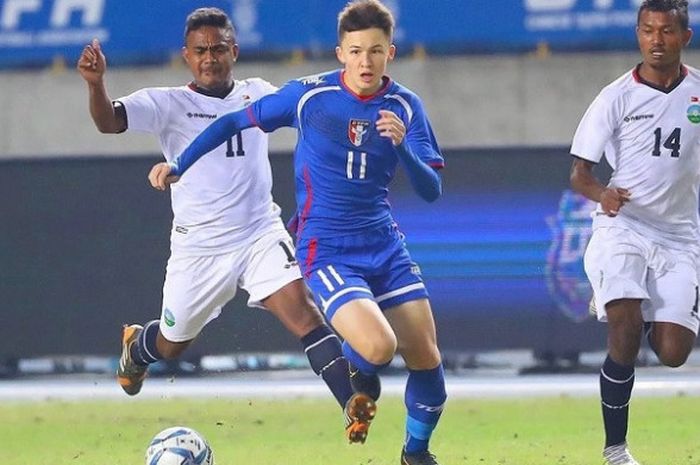 Will Donkin (tengah) akan menjadi salah satu andalah Timnas U-19 Taiwan menghadapi tuan rumah Timnas U-19 Indonesia dalam laga perdana Grup A Piala Asia U-19 2018.