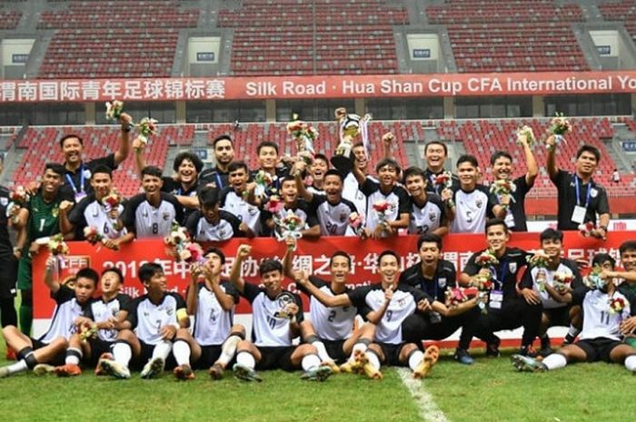 Thailand U-16 meraih gelar juara di China pada 8 Juli 2018