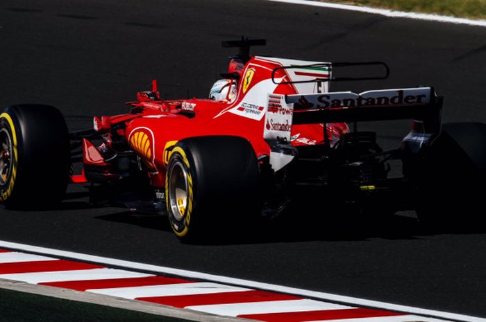 Sebastian Vettel saat balapan Grand Prix Hungaria, Minggu (30/7/2017).