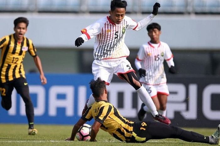 Timnas U-19 Brunei saat menghadapi TImnas U-19 Malaysia, Sabtu (4/11/2017).