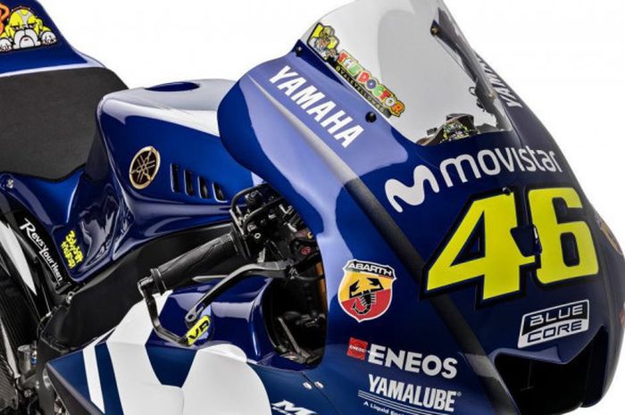 Motor Yamaha M1 yang akan digunakan Valentino Rossi pada MotoGP 2018.