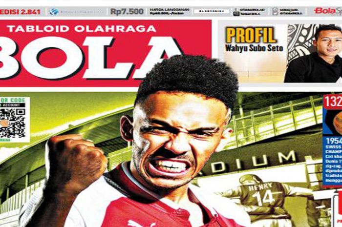 Wajah Tabloid BOLA edisi terbaru yang terbit Jumat, 2 Februari 2018.