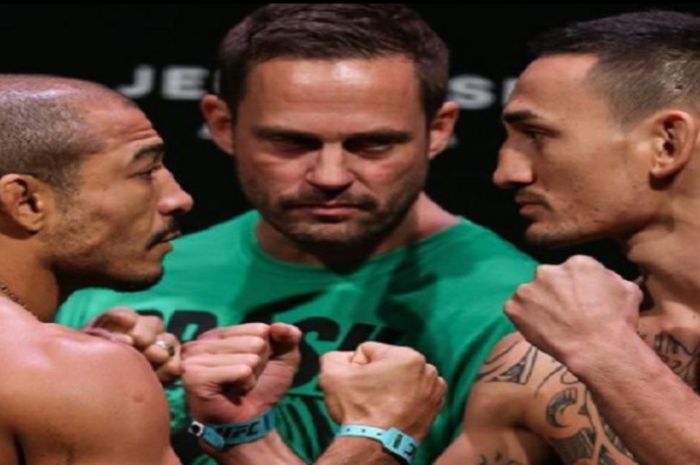 Jose Aldo (kiri) dan Max Holloway (kanan) akan bertarung di laga puncak UFC 218 yang akan digelar Sabtu (2/12/2017) waktu Amerika Serikat.