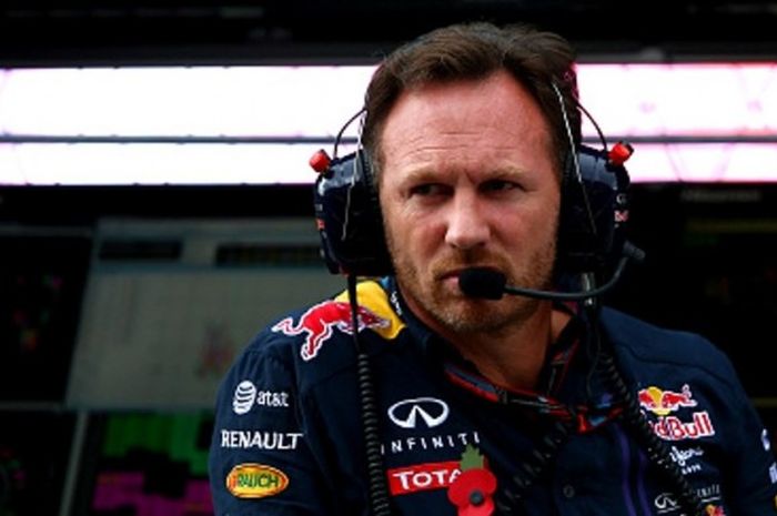 Team Principal Red Bull Racing, Christian Horner, hadir dalam sesi latihan bebas GP Meksiko 2015 yan