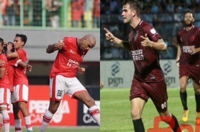 Persija Jakarta (kiri) dan PSM Makassar (kanan).