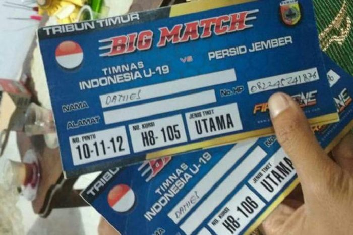 Tiket Pertandingan Timnas U-19 Indonesia Vs Persid Jember