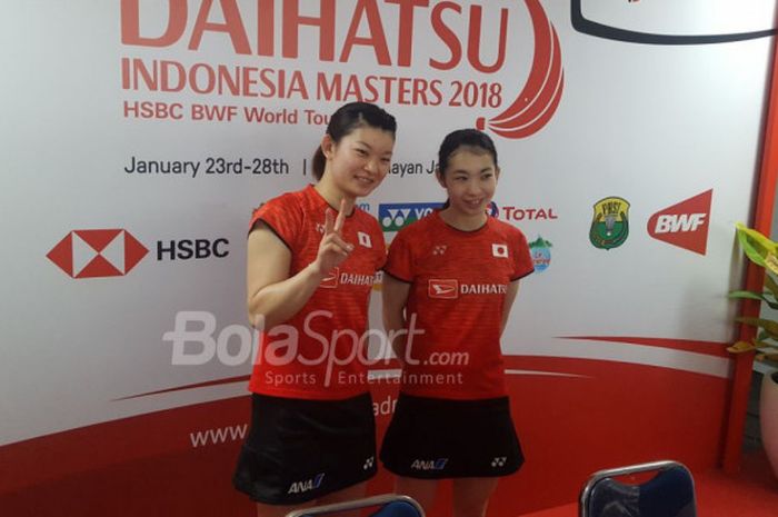 Juara Indonesia Masters 2018 di sektor ganda putri, Misaki Matsutomo/Ayaka Takahashi, Minggu, (28/1/2018).