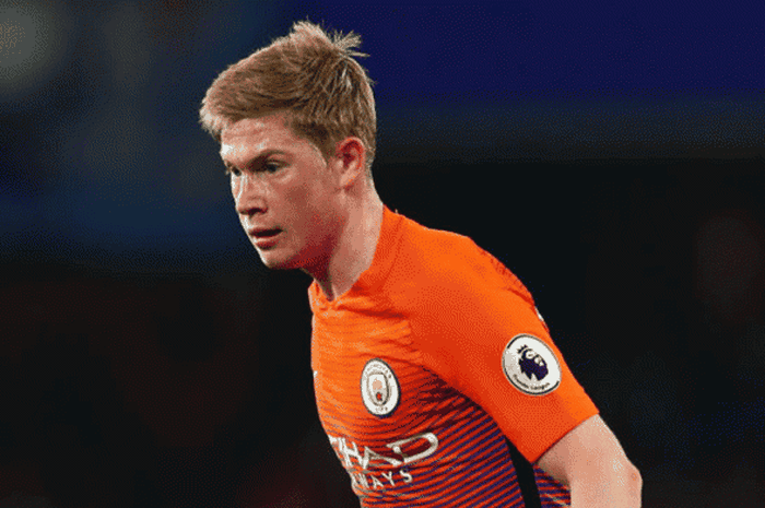 Aksi Kevin De Bruyne, dalam laga Premier League antara Chelsea kontra Manchester City di Stamford Bridge, 05 April 2017.