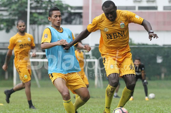 Bhayangkara FC menggelar sesi latihan pada Selasa (6/2/2018)