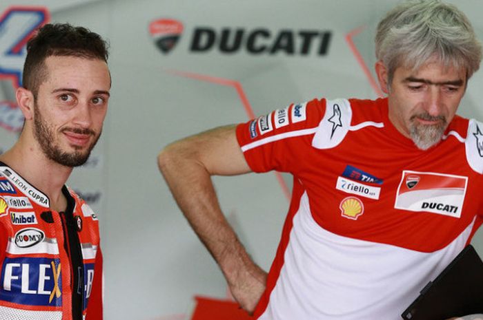 Pebalap tim Ducati, Andrea Dovizioso, dan Luigi Dall'igna.