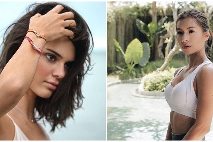 Kendall Jenner (kiri) dan Jennifer Bachdim