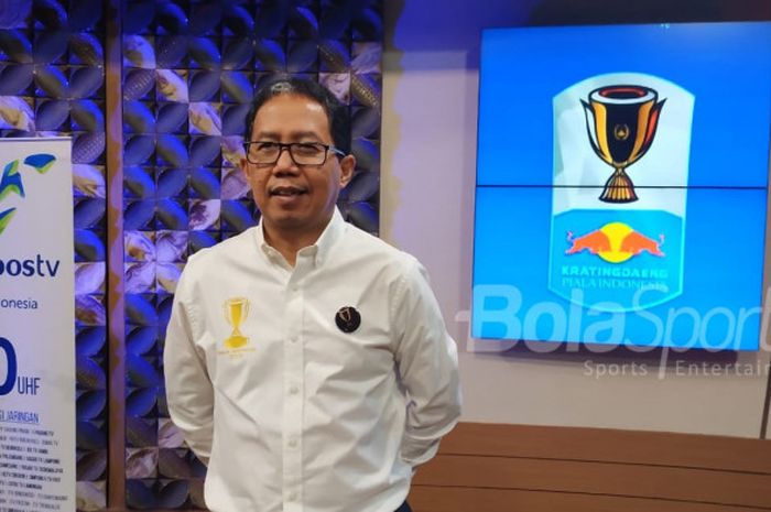 Wakil Ketua Umum setelah drawing babak 64 besar Piala Indonesia, di kantor Jawa Pos TV, Kebayoran Baru, Jakarta, Sabtu (10/11/2018)