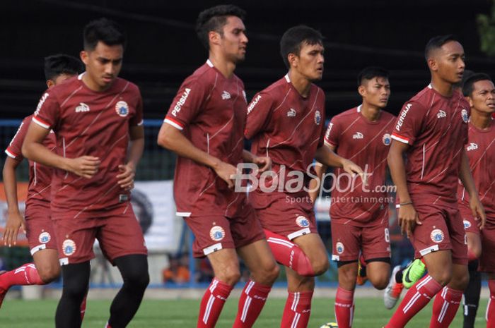 Persija Jakarta menggelar sesi latihan menyambut musim 2019