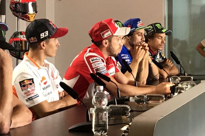 Suasana konferensi pers jelang MotoGP San Marino di Sirkuit Misano, Kamis (7/9/2017).