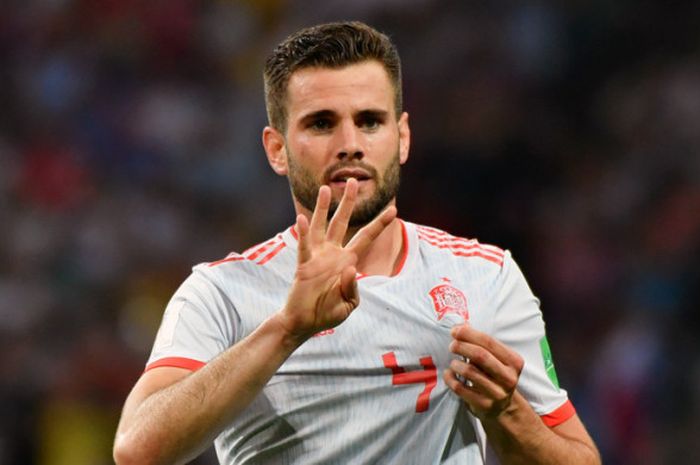 Bek Spanyol, Nacho Fernandez, usai membobol gawang Portugal di laga perdana Grup B Piala Dunia 2018 di Fisht Stadium, Sochi, 15 Juni 2018.