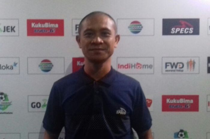 Wasit Oki Dwi Putra dalam acara peluncuran Liga 1 2018 di Jakarta, Senin (19/3/2018).