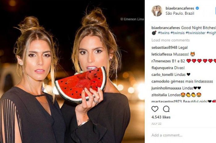 Bia dan Branca Feres adalah atlet renang indah dari Brasil