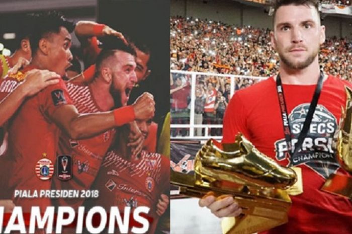 Marko Simic mempersembahkan gelar Piala Presiden 2018 kepada Persija Jakarta sekaligus meraih dua penghargaan individual turnamen pramusim itu, yakni Pencetak Gol Terbanyak dan Pemain Terbaik.