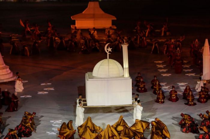 Upacara pembukaan Asian Para Games 2018 di Stadion Gelora Bung Karno, Jakarta, Sabtu (6/10/2018).