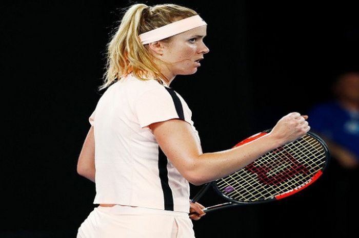 Elina Svitolina saat bertanding melawan Denisa Allertova pada babak 16 besar Australian Open 2018 yang digelar Minggu 921/1/2018).