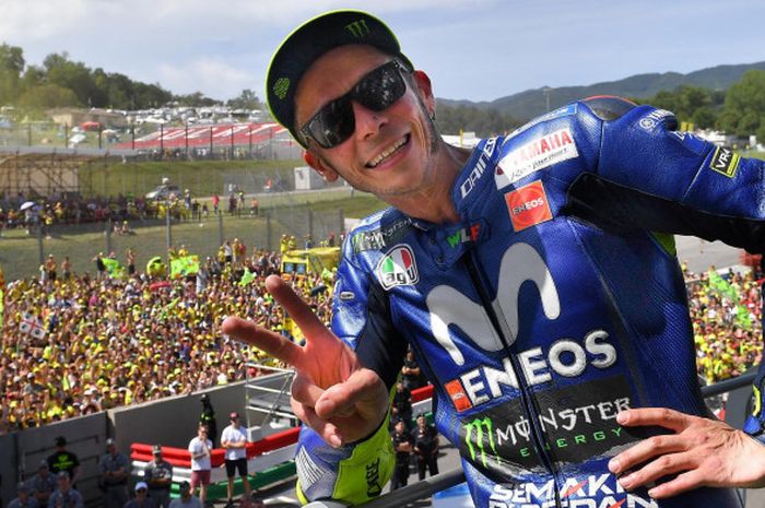 Valentino Rossi meraih podium di MotoGP Italia, Minggu (3/6/2018).