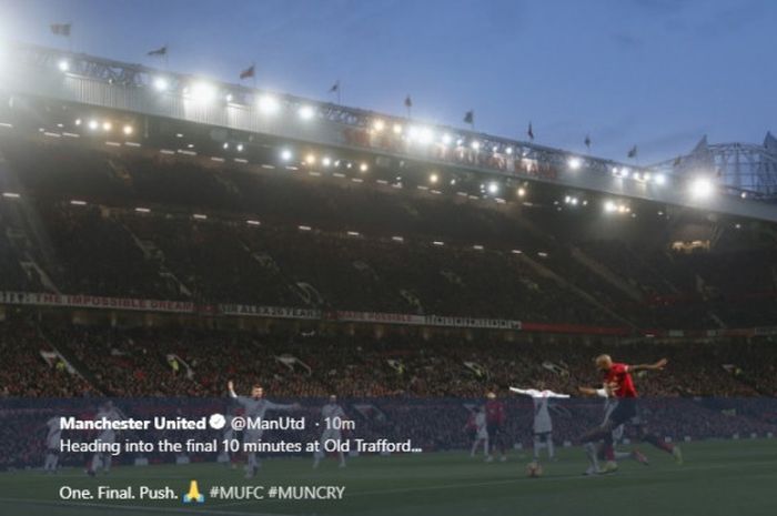 Manchester United menjamu Crystal Palace dalam laga Liga Inggris di Stadion Old Trafford, Manchester pada 24 November 2018.