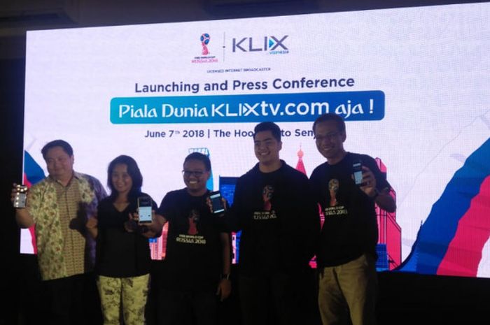 Acara jumpa pers peluncuran situs www.kliktv.com dan aplikasi Klix TV The Hook Restaurant, Senopati, Jakarta, 7 Juni 2018.