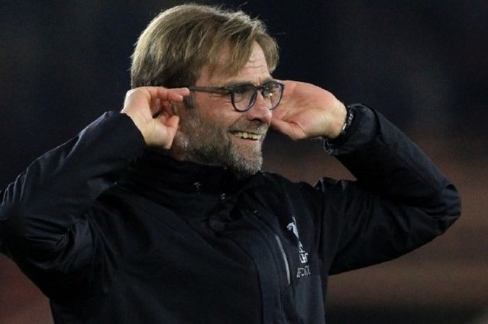 Ekspresi Manajer Liverpool FC, Juergen Klopp, dalam laga Premier League kontra Middlesbrough di Stadion Riverside, Middlesbrough, 27 Desember 2016.