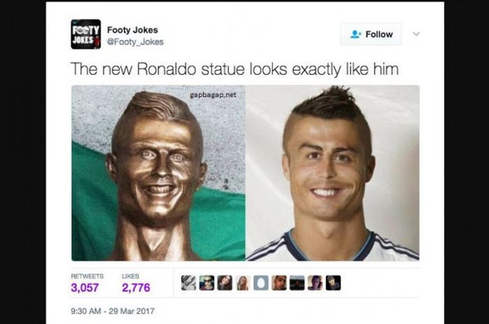 Meme patung Cristiano Ronaldo