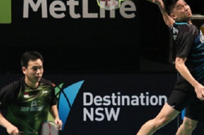  Hendra Setiawan/Tan Boon Heong saat berlaga di Australian Open 2017. 