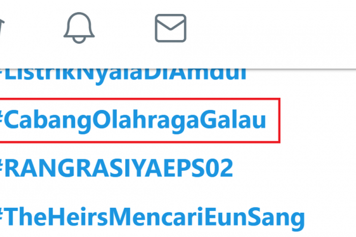 Tagar Cabang Olahraga Galau di Twitterland yang berisi cuit lucu dari warganet.