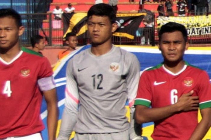 Andy Setyo (kiri) dipercaya sebagai kapten timnas U-22 Indonesia di Piala AFF U-22 2019.