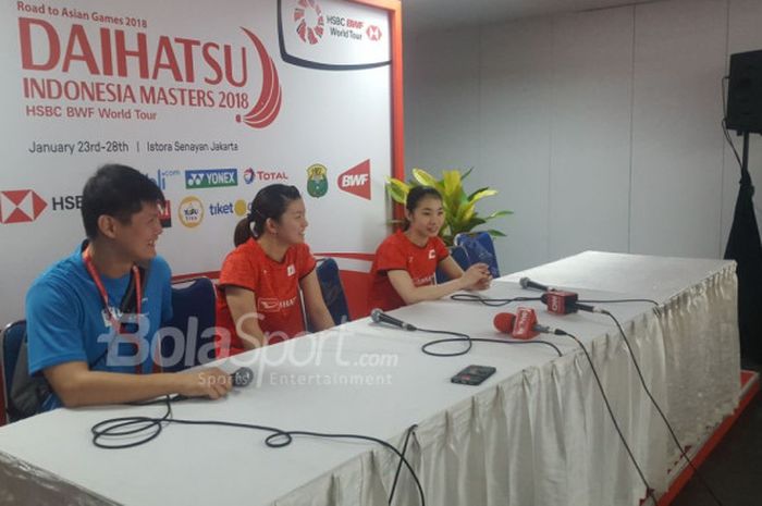 Juara Indonesia Masters 2018 di sektor ganda putri, Misaki Matsumoto/Ayaka Takahashi, Minggu, (28/1/2018).